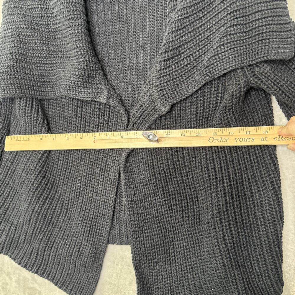Talbots Sweater Womens Medium Petite Washed Black Open Shawl Collar Cardigan - Picture 5 of 7